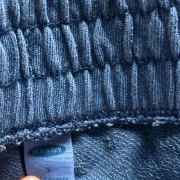 old navy cargo sweatpants blue s jogger soft pockets denim cotton pull on pants - Picture 3 of 4